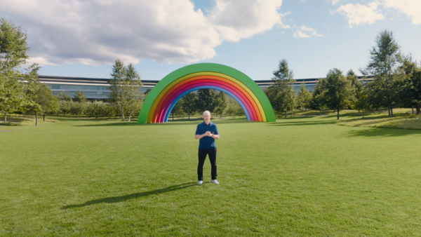 Cook during the pre-recorded "It's Glowtime" event at Apple Park