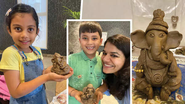 Both kids and adults participated in Ganesha idol-making workshops (Pics: @sonapottery)