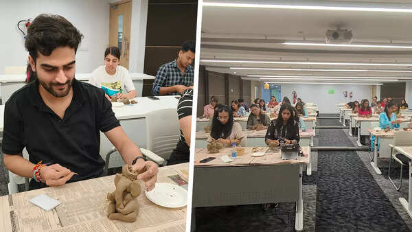 Corporates in Noida and Gurgaon organised idol-making workshops too (Pics: @clayingthoughts)