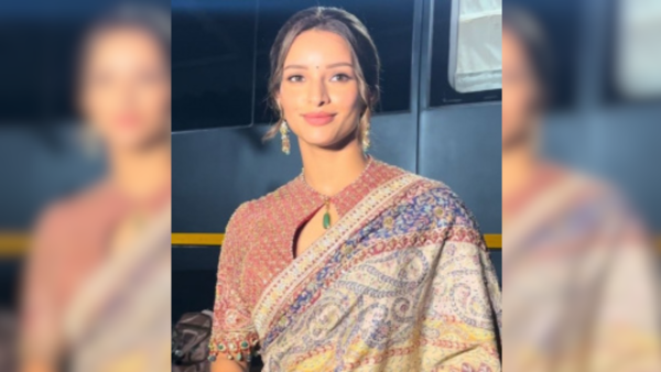 Tripti Dimri in maroon sari