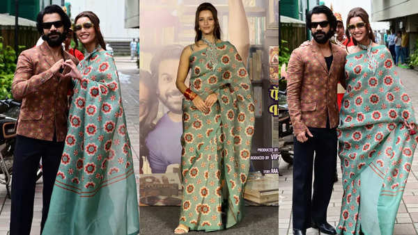 Triptii Dimri's Retro Floral Sari Steals the Show at 'Vicky Vidya Ka Woh Wala Video' Trailer Launch