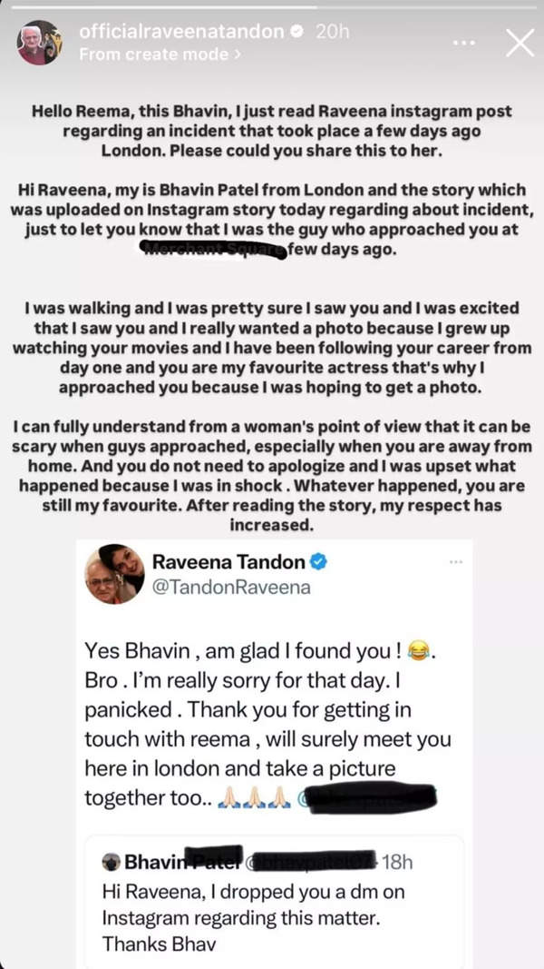 Raveena's Ig story