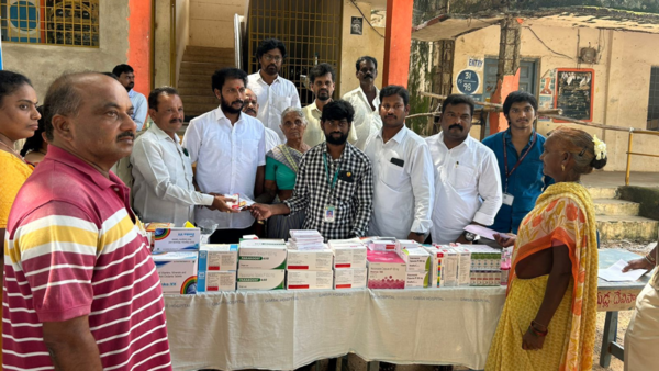 A free medical camp organized at Saripalli village