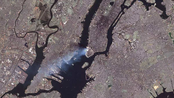 The 9/11 attack as seen from space