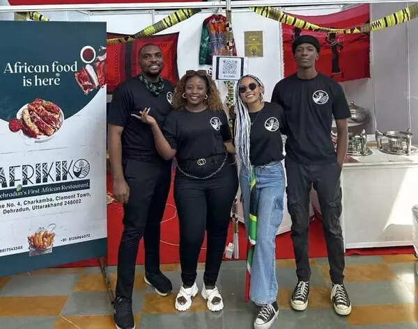 African students promoting Afrikiko restaurant which served authentic African delicacies (PC : Stephen Torto)