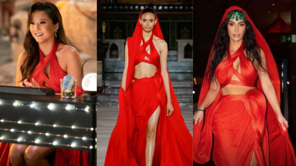 The iconic red gown by Gaurav Gupta