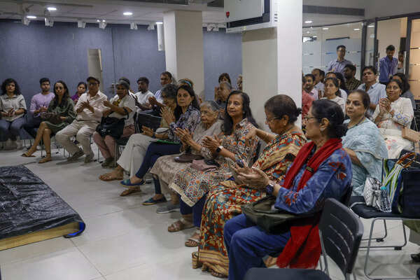 Bonsai enthusiasts attending the event