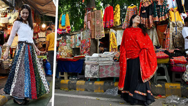 Ajrakh skirts in mashru silk are trending this season