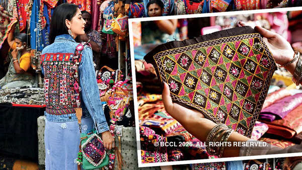 Starting at Rs 100, Kutchi work patches are available at Gujarati Market