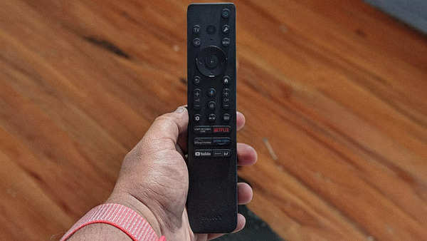 The remote has backlit buttons