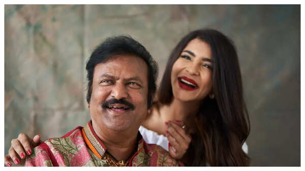 Lakshmi with her father, senior actor Mohan Babu