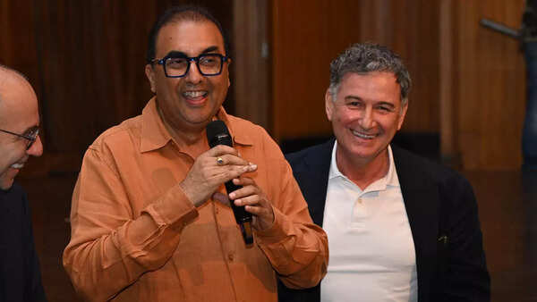 Shivendra Singh Dungarpur, filmmaker and founder of the Film Heritage Foundation with Andrea Anastasio, director of the Italian Cultural Institute in Delh