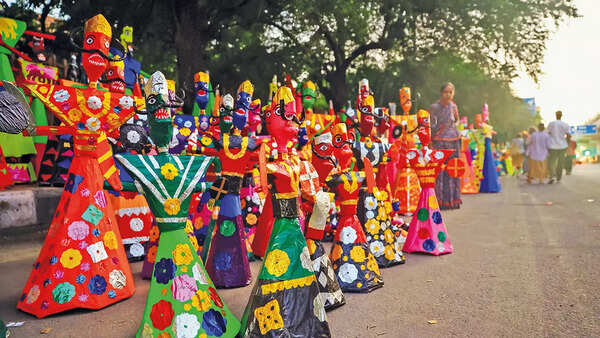 Ravana effigies of varying heights - ones that can be burnt at home or terrace - are priced between Rs 250 and Rs 1500