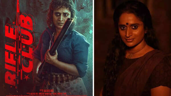 Surabhi Lakkshmi as Susan in Rifle Club (left) and as Manikyam in ARM (right)