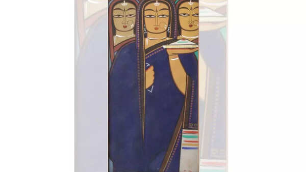 Three Pujarins by Jamini Roy