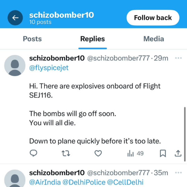 Bomb threat to flight SEJ116