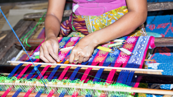 Sasak tribe lady weaving