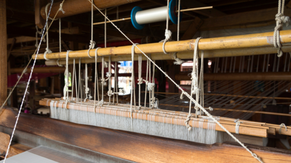 Detail of wooden loom in Myanmar