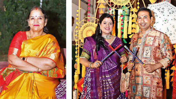 (L) Sushma Kharkwal (R) Lalita and Savesh Goel