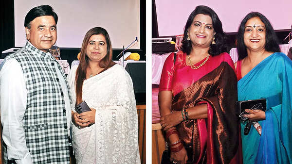 (L) Qazi Malraj Ahmad and Sabiha Ahmad (R) Ragini and Versha Varma