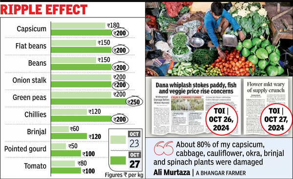 After Cyclone Dana, 5 vegetables hit double-century mark in Kol markets