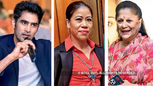 Vijender Singh, Mary Kom and Yashodhara Raje Scindia