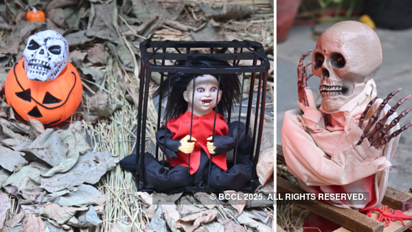 Eerie props, including blood-laden weapons, glowing ghosts and pumpkins and lanterns with skeleton motifs, along with spooky installations made the setting as ghastly immersive