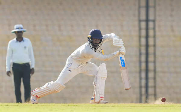 Chennai: Tamil Nadu's Baba Indrajith plays a shot on the fourth day of the Ranji...