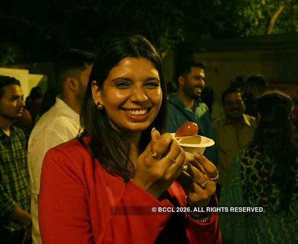 Priyanka Sharma tucks into a gulab jamun