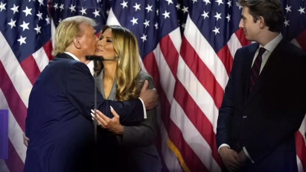 Melania and Barron Trump.