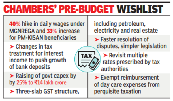 Chambers' pre-budget wishlist