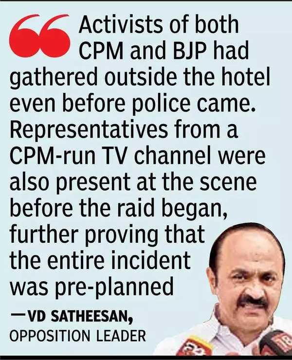 Opposition leader VD Satheesan filed a complaint with the Election Commission of India regarding a police raid at a Palakkad hotel.