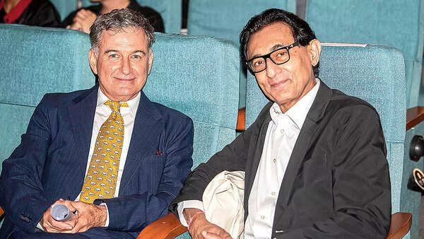 Andrea Anastasio, director of the Italian Cultural Institute in Delhi with Sunit Tandon