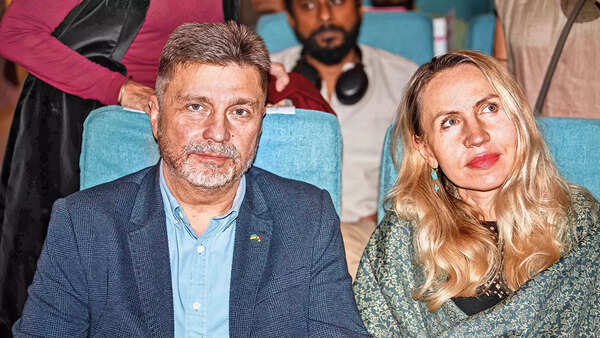 Ukrainian ambassador Oleksandr Polishchuk with his spouse, Kateryna