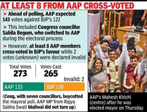 AAP gets its mayor with slimmargin after cross-voting scare