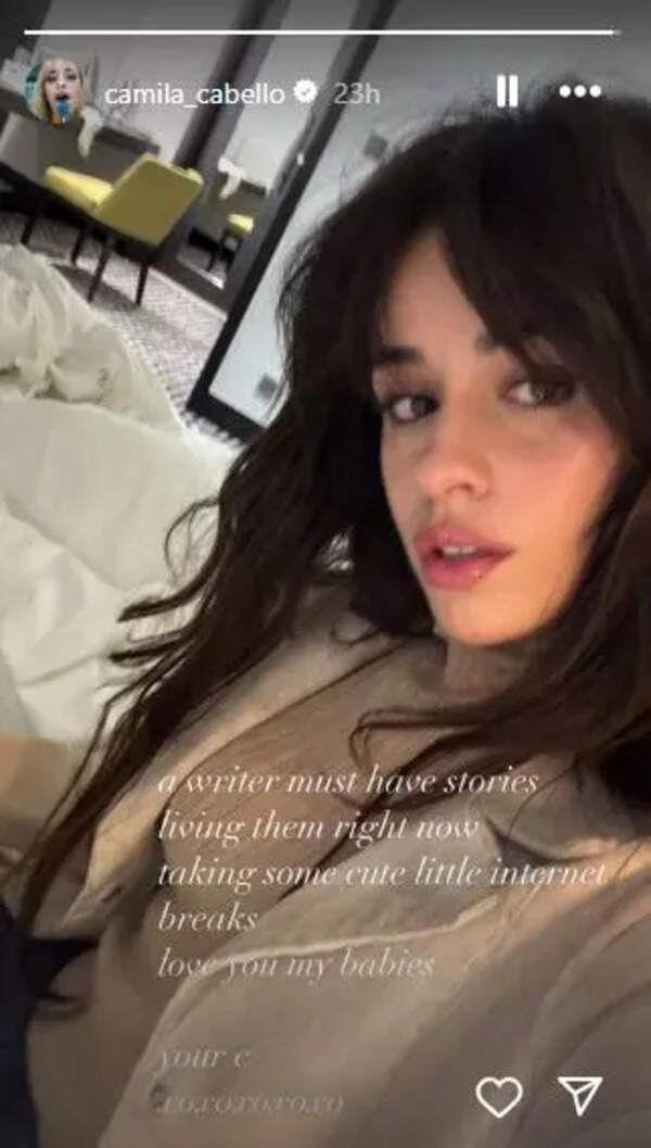 Camila Cabello announces social media break "A writer must have
