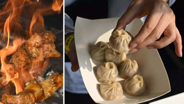 Ghee-laden vegetarian momos were a hit