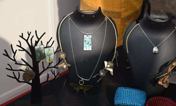 Nature-inspired brass jewellery were available too