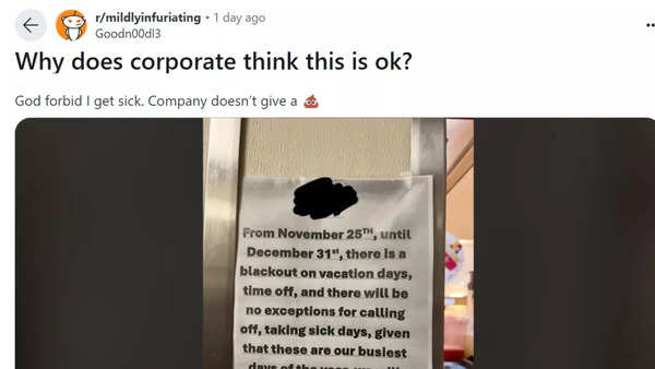 “No time off or sick days”: The company imposes a block on vacation days until December 31st; Employees express dissatisfaction