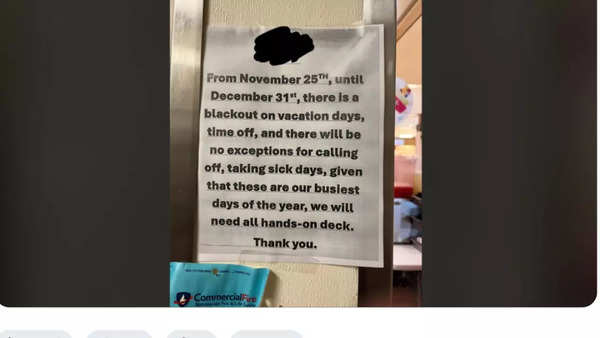 “No time off or sick days”: The company imposes a block on vacation days until December 31st; Employees express dissatisfaction