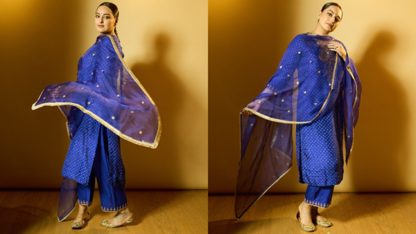 Sonaksh Sinha in royal blue suit