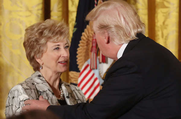 Linda McMahon and Donald Trump