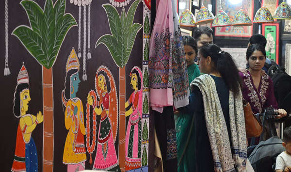 Bihar pavilion walls are adorned with Madhubani and Manjusha art