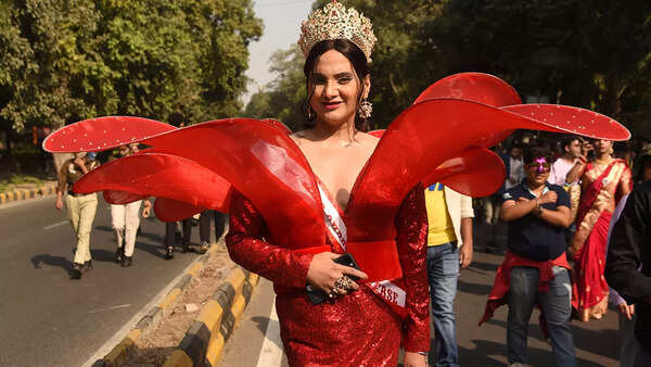 A participant at the pride parade