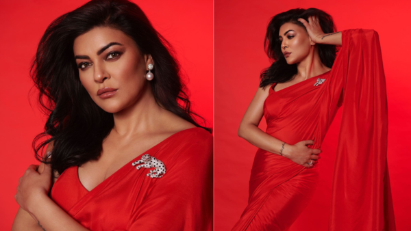 Sushmita Sen in red silk sari