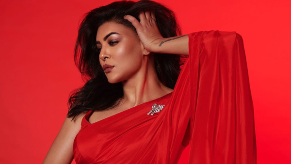 Sushmita Sen in red chic sari