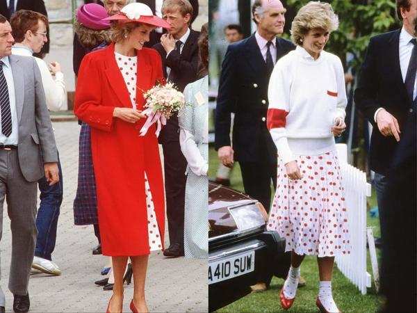 Princess Diana wore this Mondi polka-dot dress in 1985 and 1986.