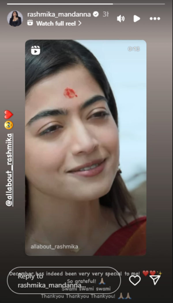 Rashmika IG story