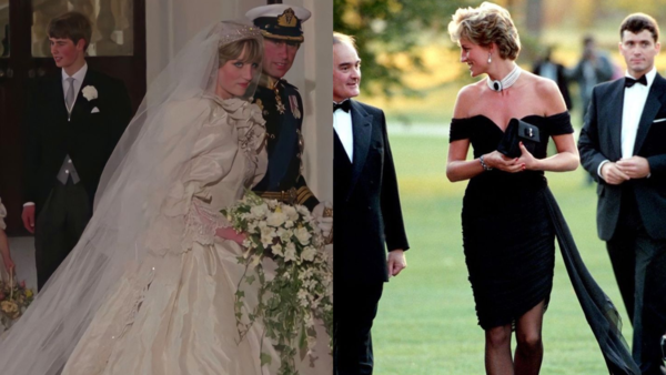 Diana's wedding gown and revenge dress