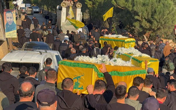 Funeral of Hezbollah fighters in Al-Sawana